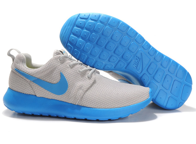 Nike Roshe Running Chaussures Hommes Gris Bleu